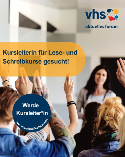 Öffnet die Seite 'Kursleiter*in für Lese- und Schreibkurse gesucht!'